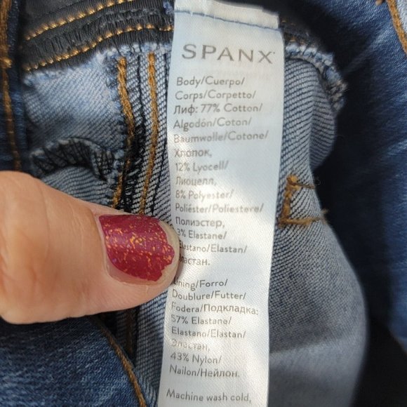Spanx Small Jean-ish Leggings Light Wash Blue Women's Stretch Skinny S - Picture 6 of 6